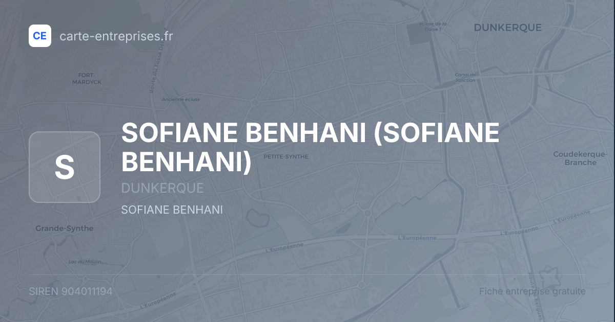 SOFIANE BENHANI — 904011194 — fiche entreprise