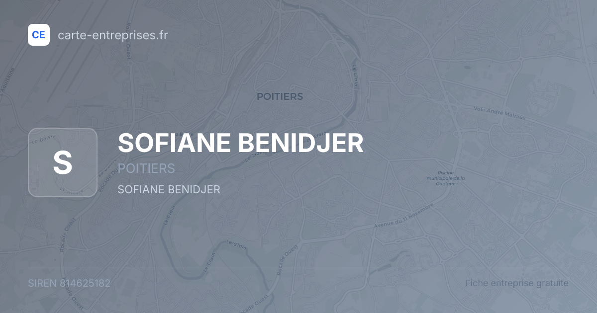 SOFIANE BENIDJER — 814625182 — fiche entreprise