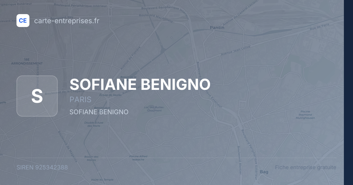 SOFIANE BENIGNO — 925342388 — fiche entreprise