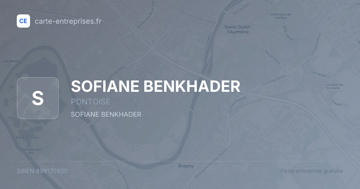 SOFIANE BENKHADER — 899170930 — fiche entreprise