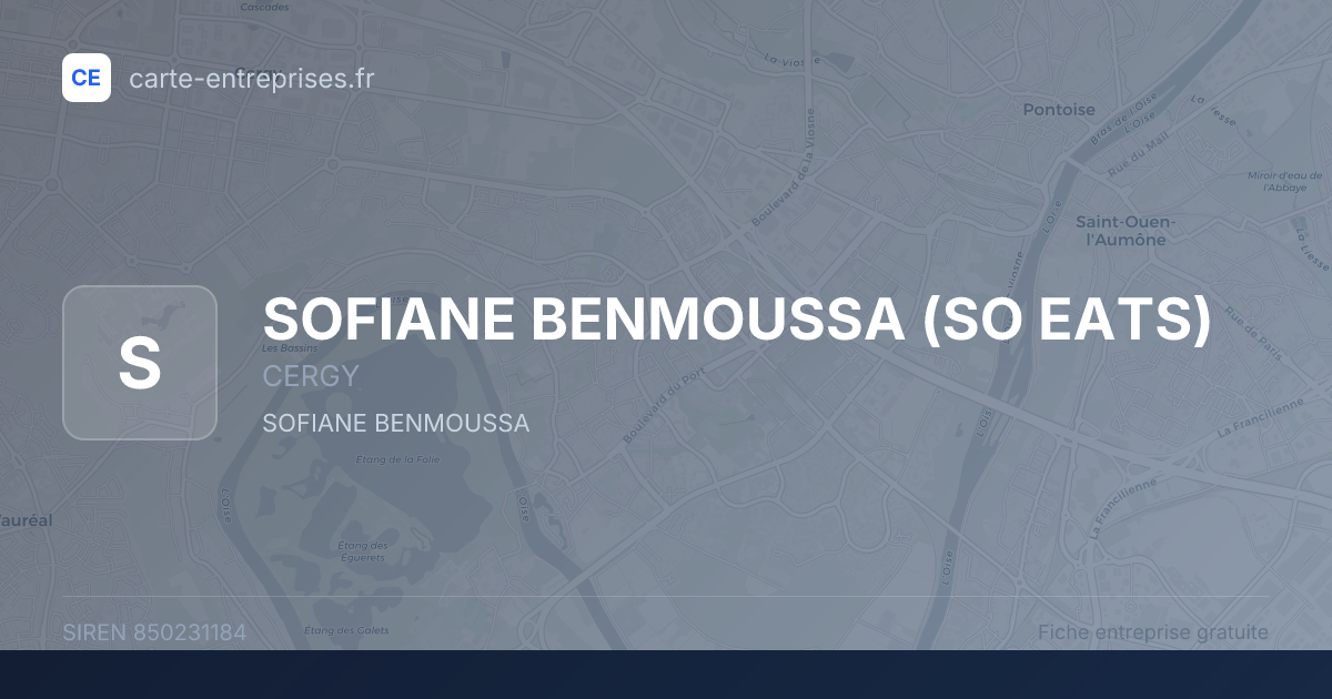 SOFIANE BENMOUSSA (SO EATS) — 850231184 — fiche entreprise