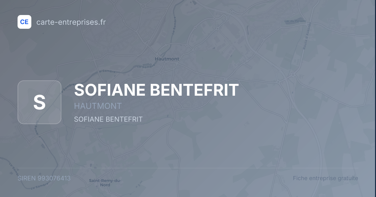 SOFIANE BENTEFRIT — 993076413 — fiche entreprise