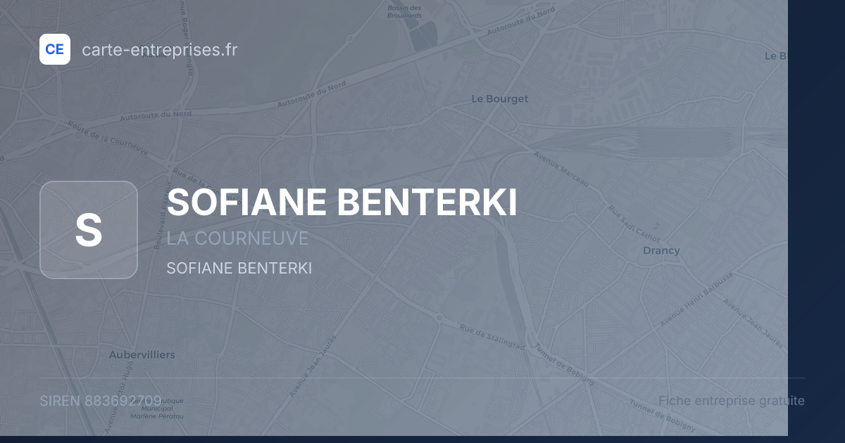 SOFIANE BENTERKI — 883692709 — fiche entreprise