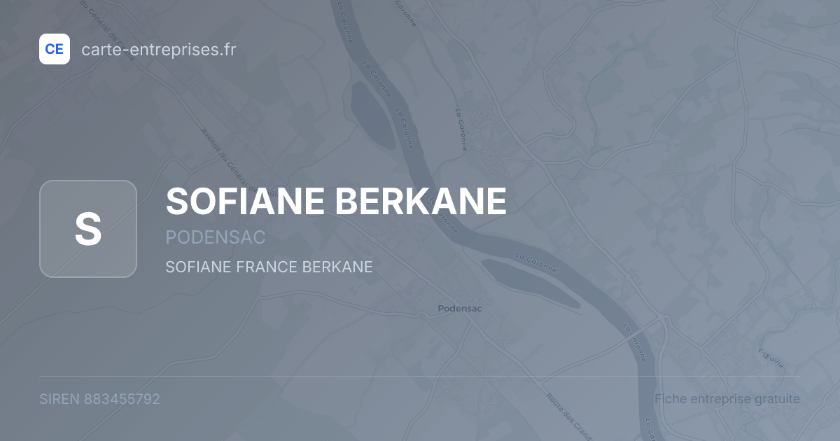 SOFIANE BERKANE — 883455792 — fiche entreprise