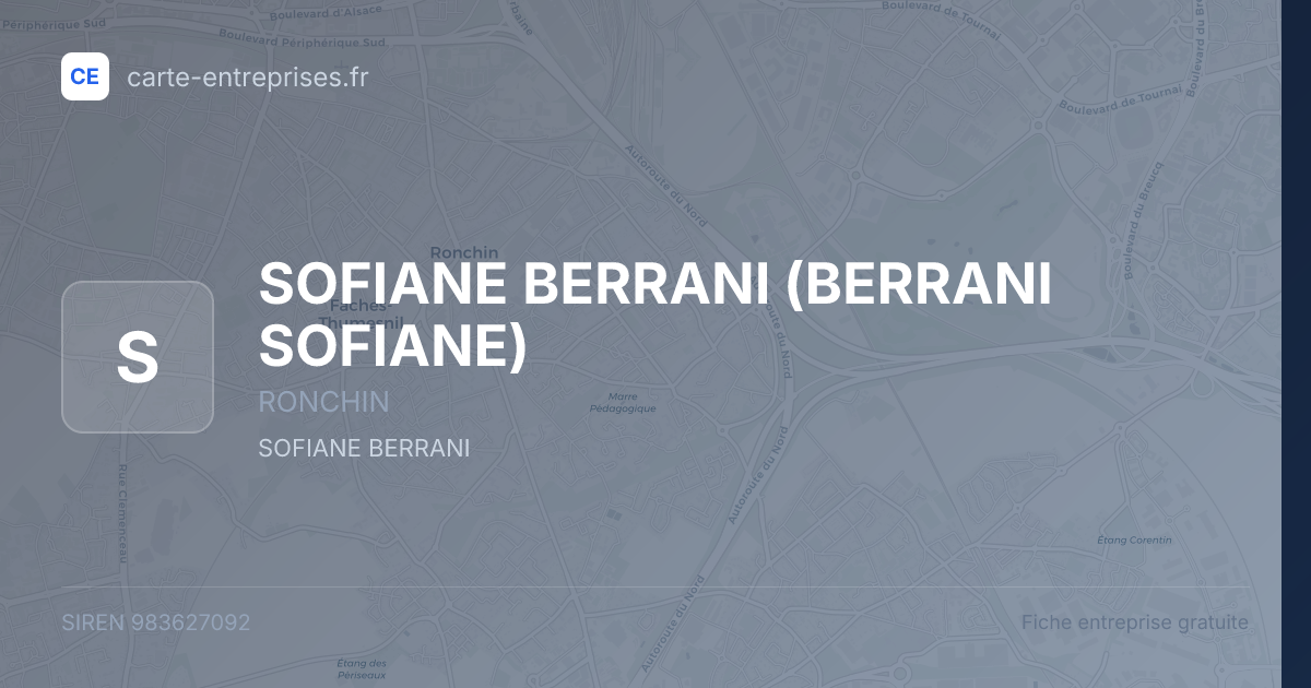 SOFIANE BERRANI (BERRANI SOFIANE) — 983627092 — fiche entreprise