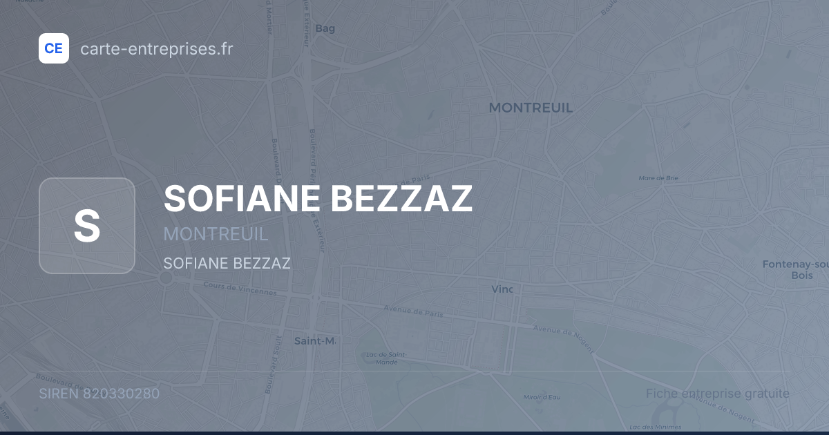 SOFIANE BEZZAZ — 820330280 — fiche entreprise