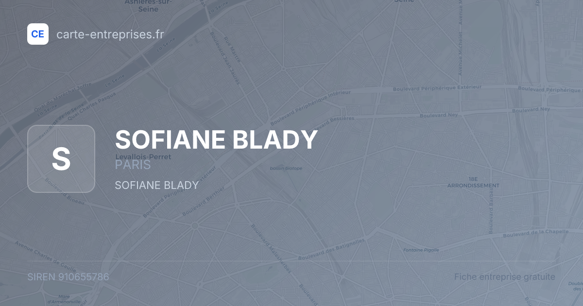 SOFIANE BLADY — 910655786 — fiche entreprise