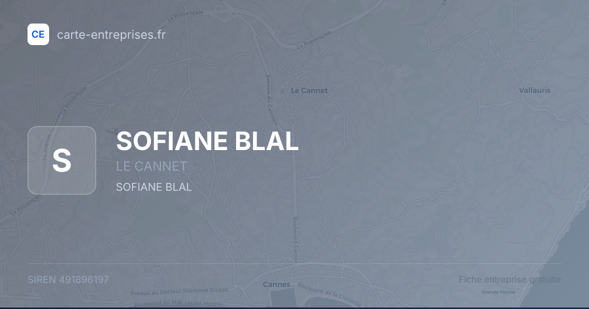 SOFIANE BLAL — 491896197 — fiche entreprise