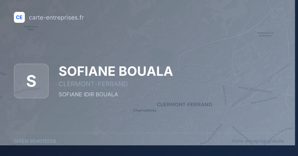 SOFIANE BOUALA — 954015558 — fiche entreprise