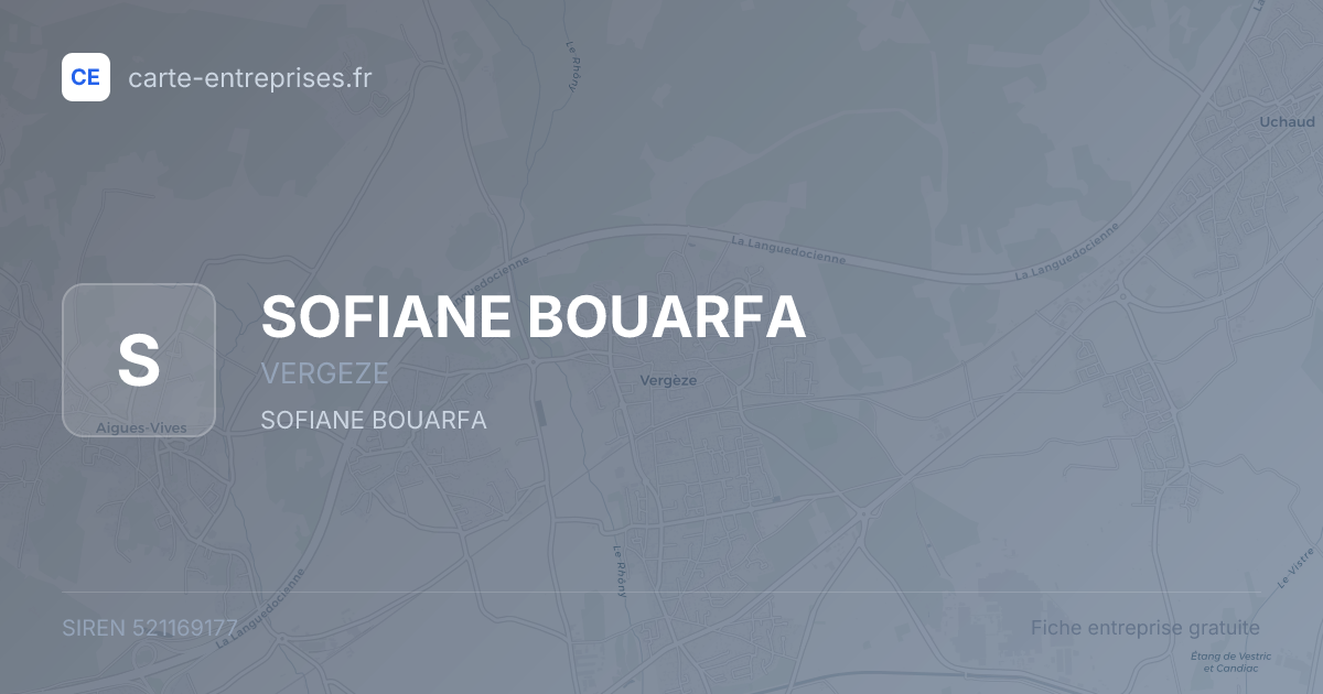 SOFIANE BOUARFA — 521169177 — fiche entreprise