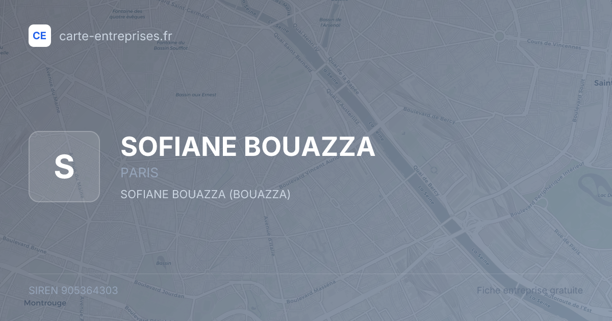 SOFIANE BOUAZZA — 905364303 — fiche entreprise