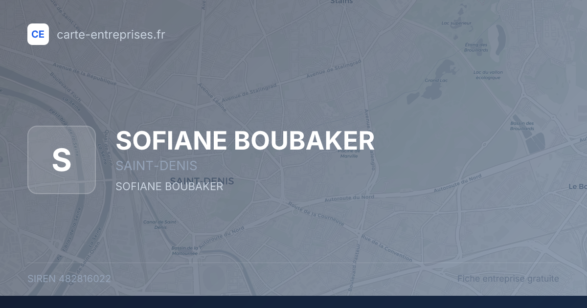 SOFIANE BOUBAKER — 482816022 — fiche entreprise