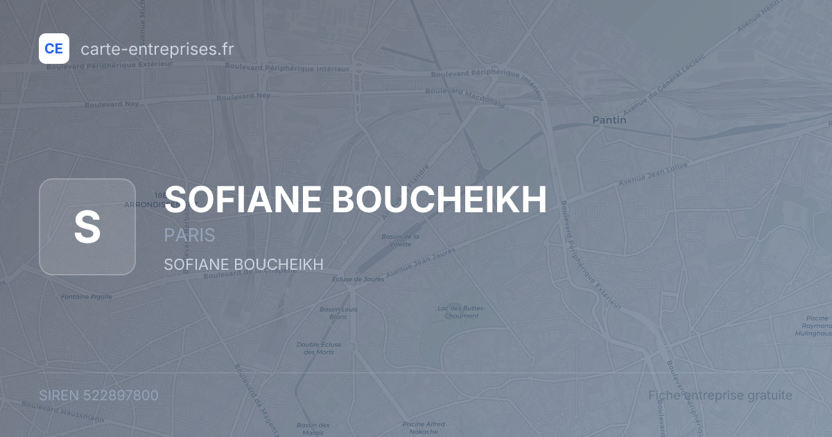 SOFIANE BOUCHEIKH — 522897800 — fiche entreprise