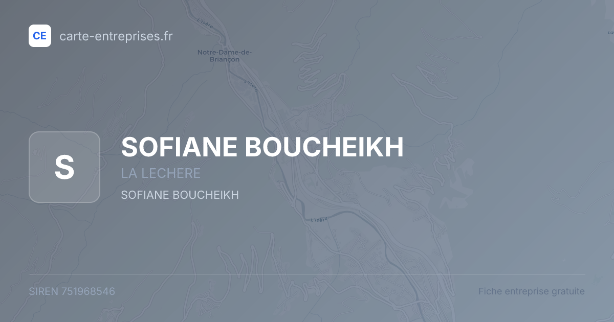 SOFIANE BOUCHEIKH — 751968546 — fiche entreprise