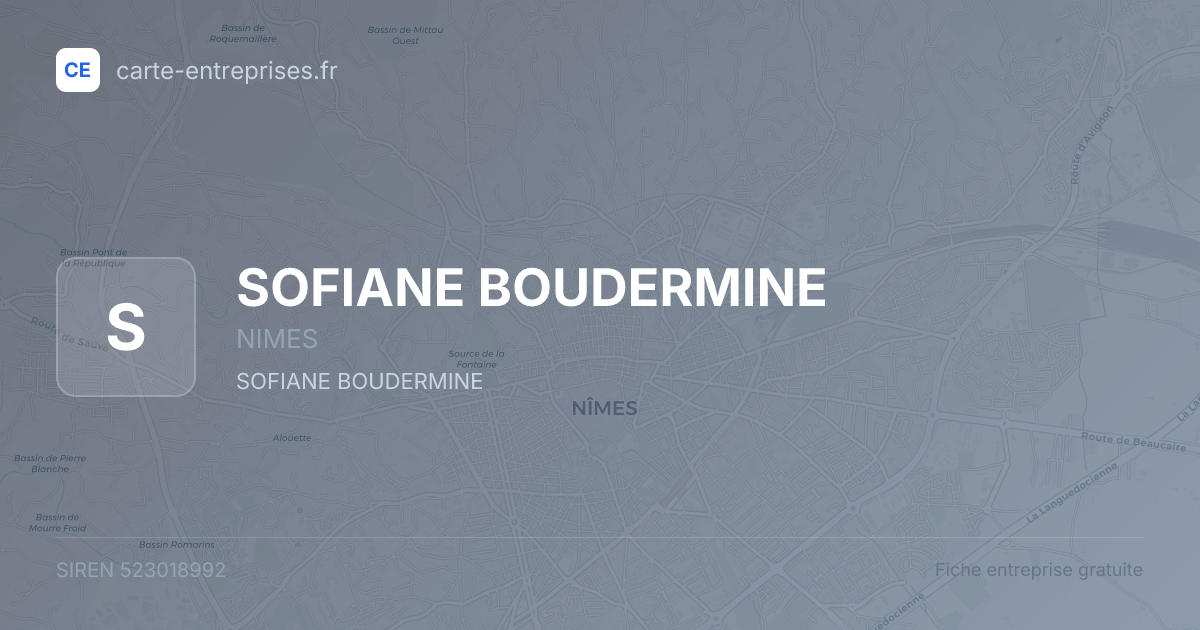 SOFIANE BOUDERMINE — 523018992 — fiche entreprise