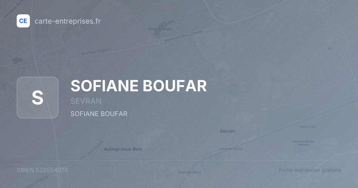 SOFIANE BOUFAR — 528554074 — fiche entreprise