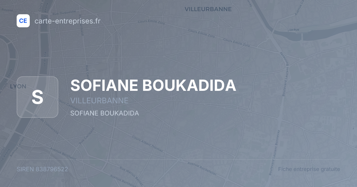 SOFIANE BOUKADIDA — 838796522 — fiche entreprise