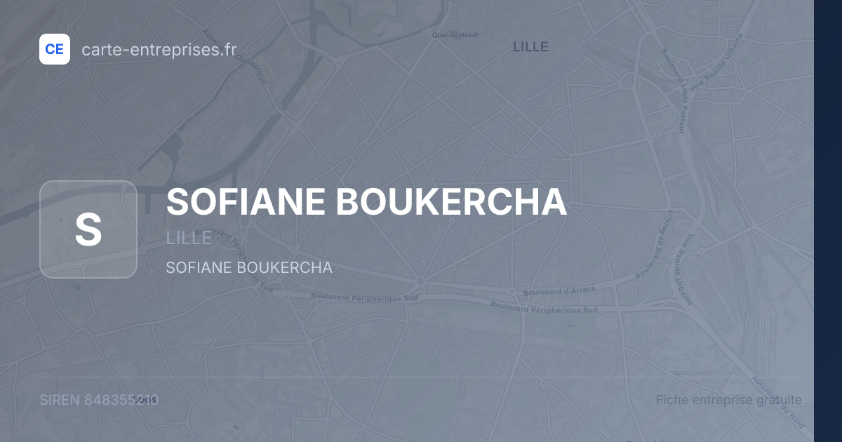 SOFIANE BOUKERCHA — 848355210 — fiche entreprise