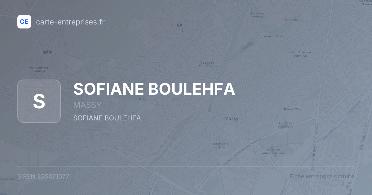 SOFIANE BOULEHFA — 835071077 — fiche entreprise