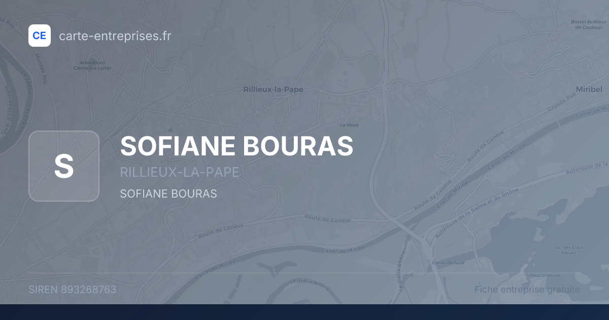 SOFIANE BOURAS — 893268763 — fiche entreprise