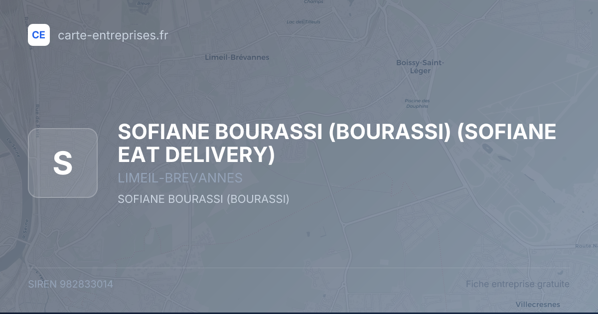 SOFIANE BOURASSI (BOURASSI) (SOFIANE EAT DELIVERY) — 982833014 — fiche entreprise
