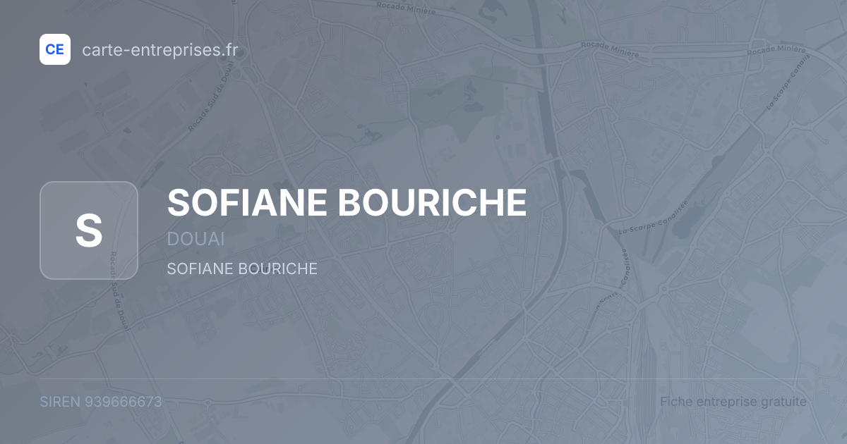SOFIANE BOURICHE — 939666673 — fiche entreprise
