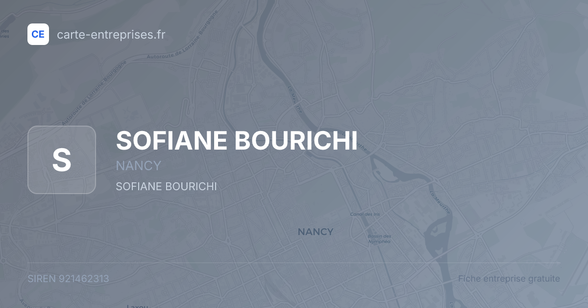 SOFIANE BOURICHI — 921462313 — fiche entreprise