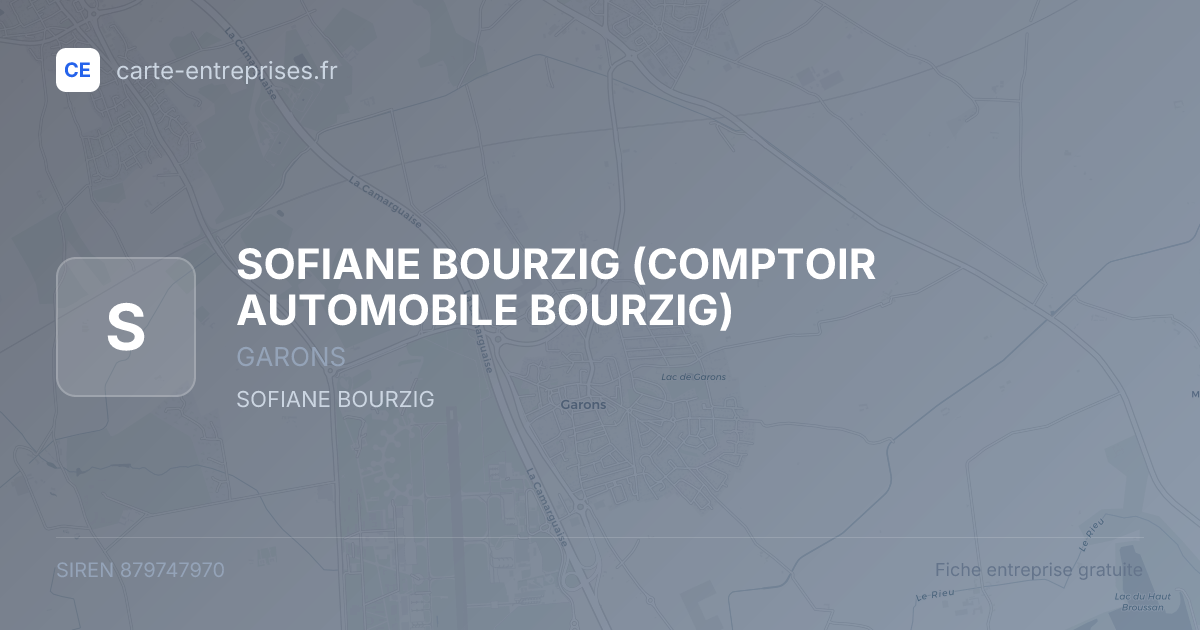 SOFIANE BOURZIG (COMPTOIR AUTOMOBILE BOURZIG) — 879747970 — fiche entreprise