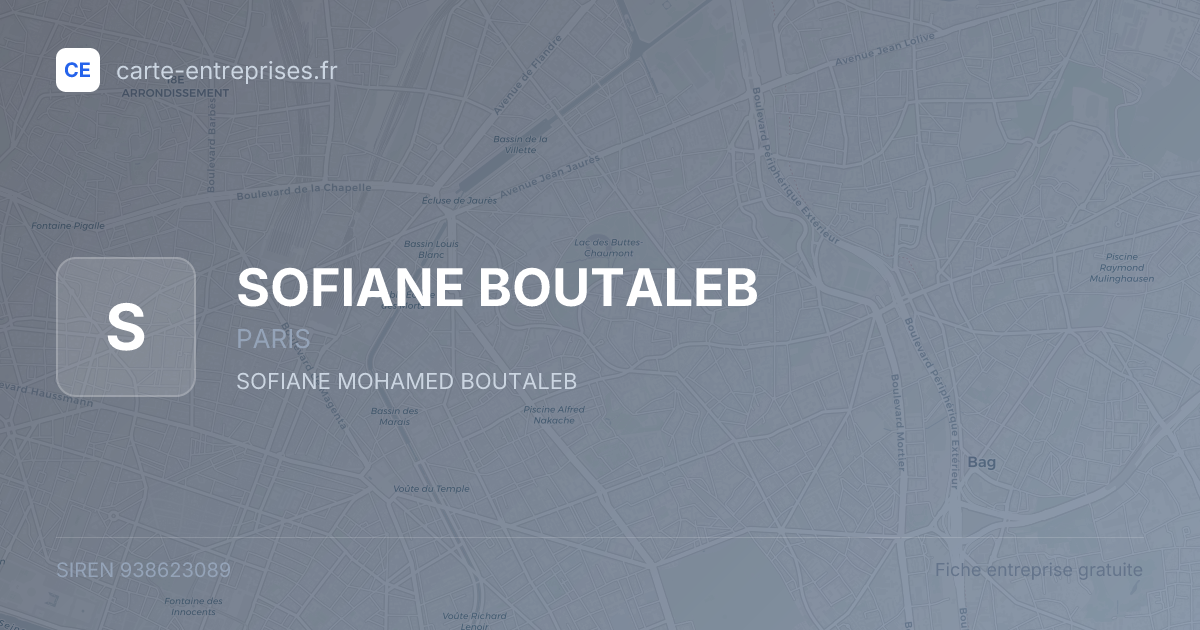 SOFIANE BOUTALEB — 938623089 — fiche entreprise