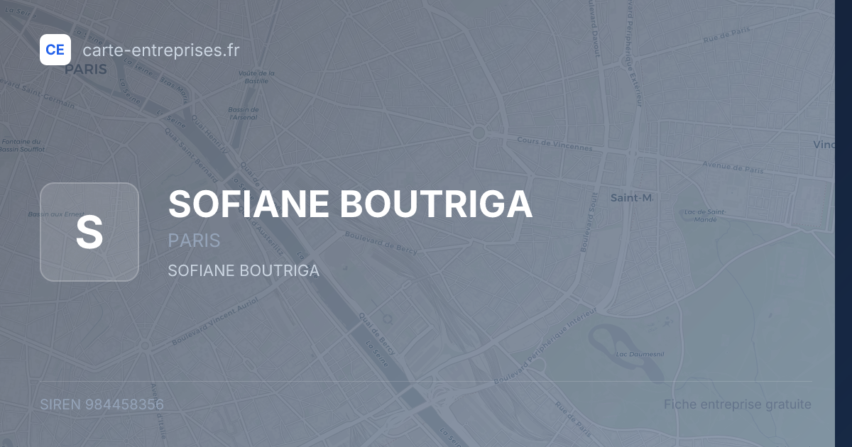 SOFIANE BOUTRIGA — 984458356 — fiche entreprise