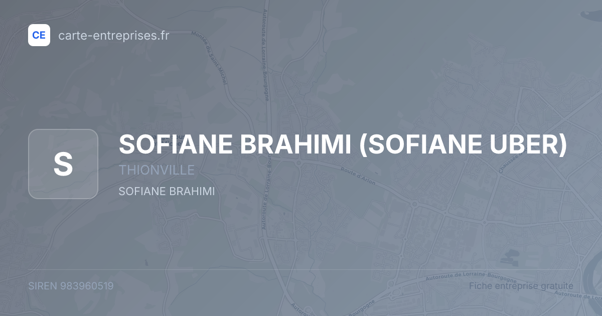 SOFIANE BRAHIMI (SOFIANE UBER) — 983960519 — fiche entreprise