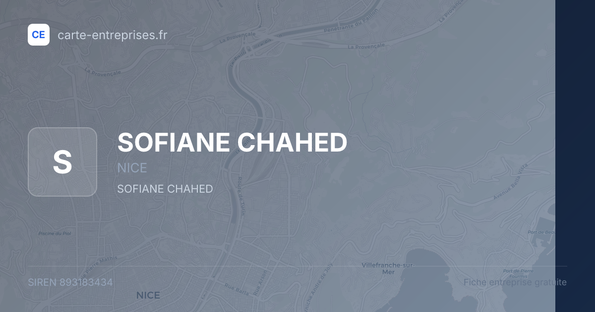 SOFIANE CHAHED — 893183434 — fiche entreprise