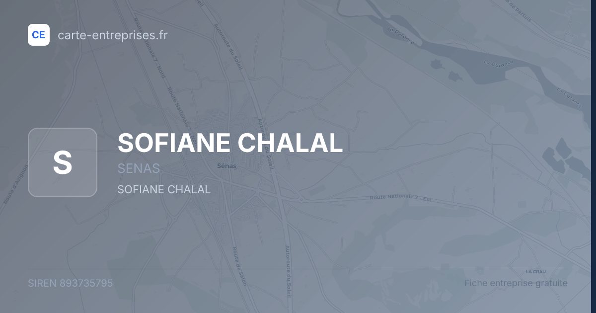 SOFIANE CHALAL — 893735795 — fiche entreprise
