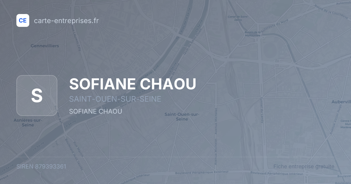 SOFIANE CHAOU — 879393361 — fiche entreprise