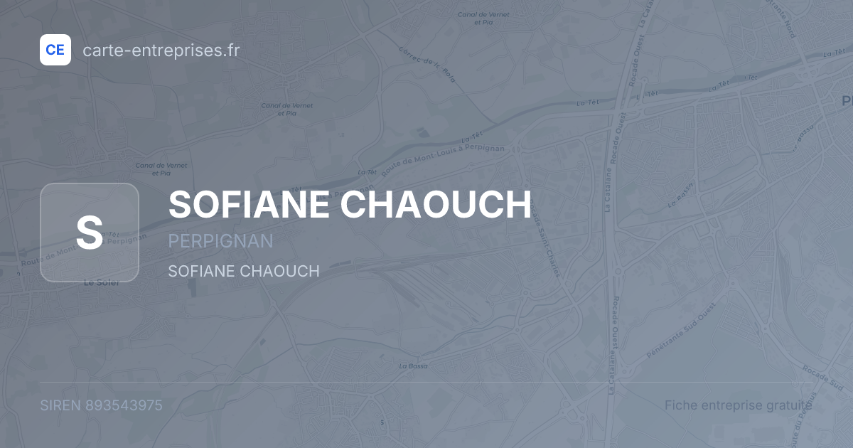 SOFIANE CHAOUCH — 893543975 — fiche entreprise