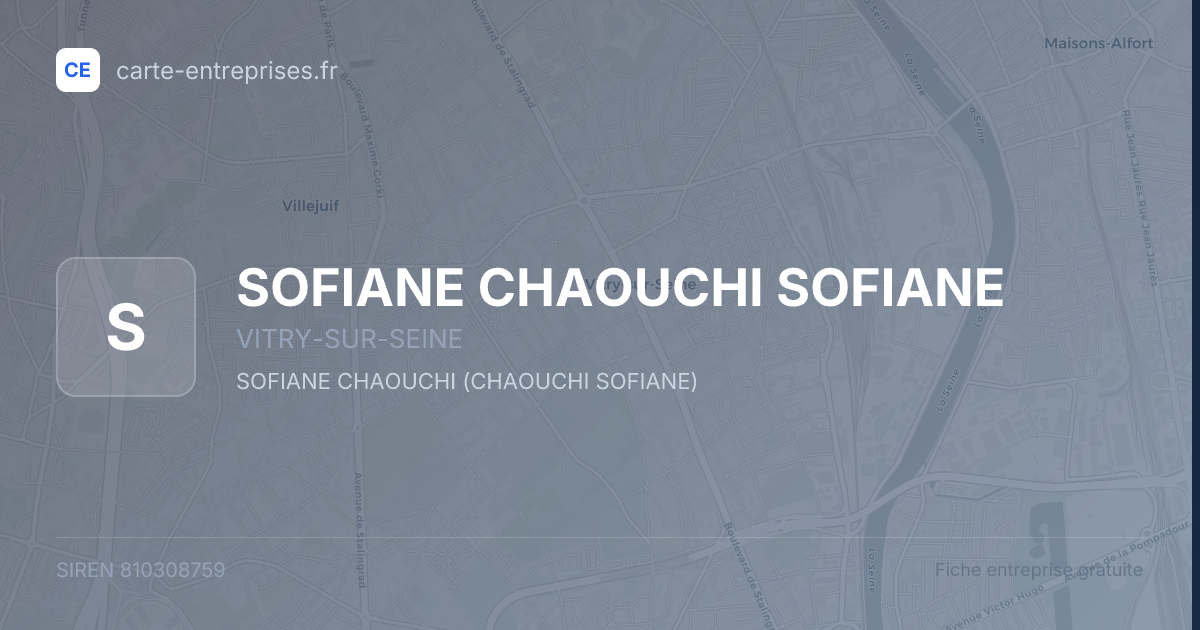 SOFIANE CHAOUCHI SOFIANE — 810308759 — fiche entreprise