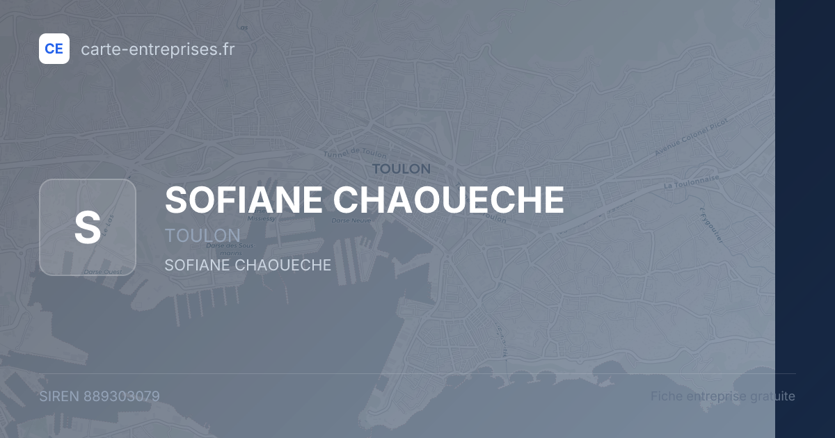 SOFIANE CHAOUECHE — 889303079 — fiche entreprise
