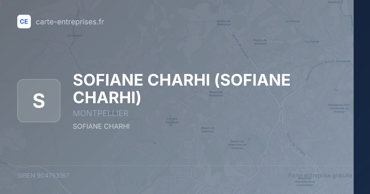 SOFIANE CHARHI — 904753167 — fiche entreprise