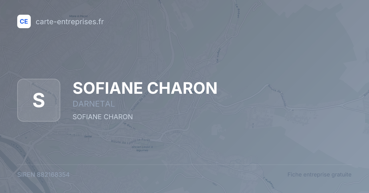 SOFIANE CHARON — 882168354 — fiche entreprise