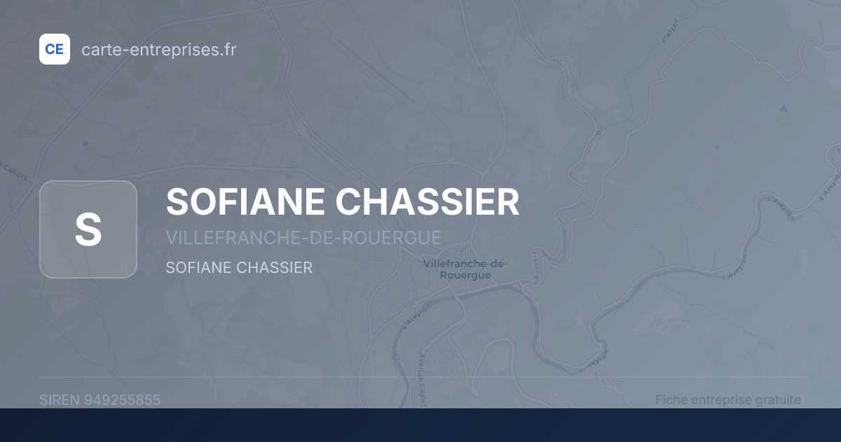 SOFIANE CHASSIER — 949255855 — fiche entreprise