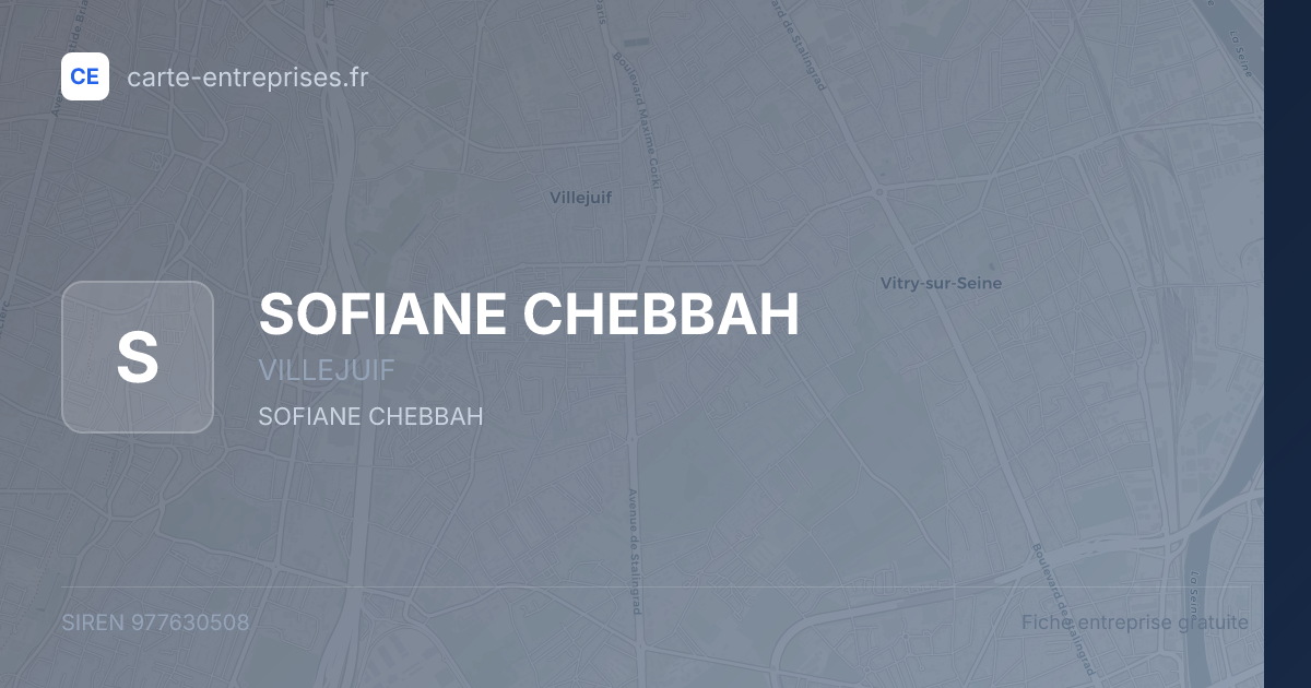 SOFIANE CHEBBAH — 977630508 — fiche entreprise