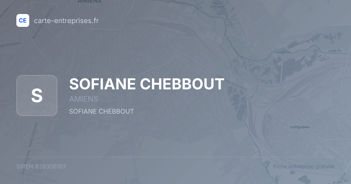 SOFIANE CHEBBOUT — 839306107 — fiche entreprise
