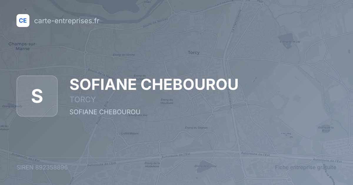 SOFIANE CHEBOUROU — 892358896 — fiche entreprise