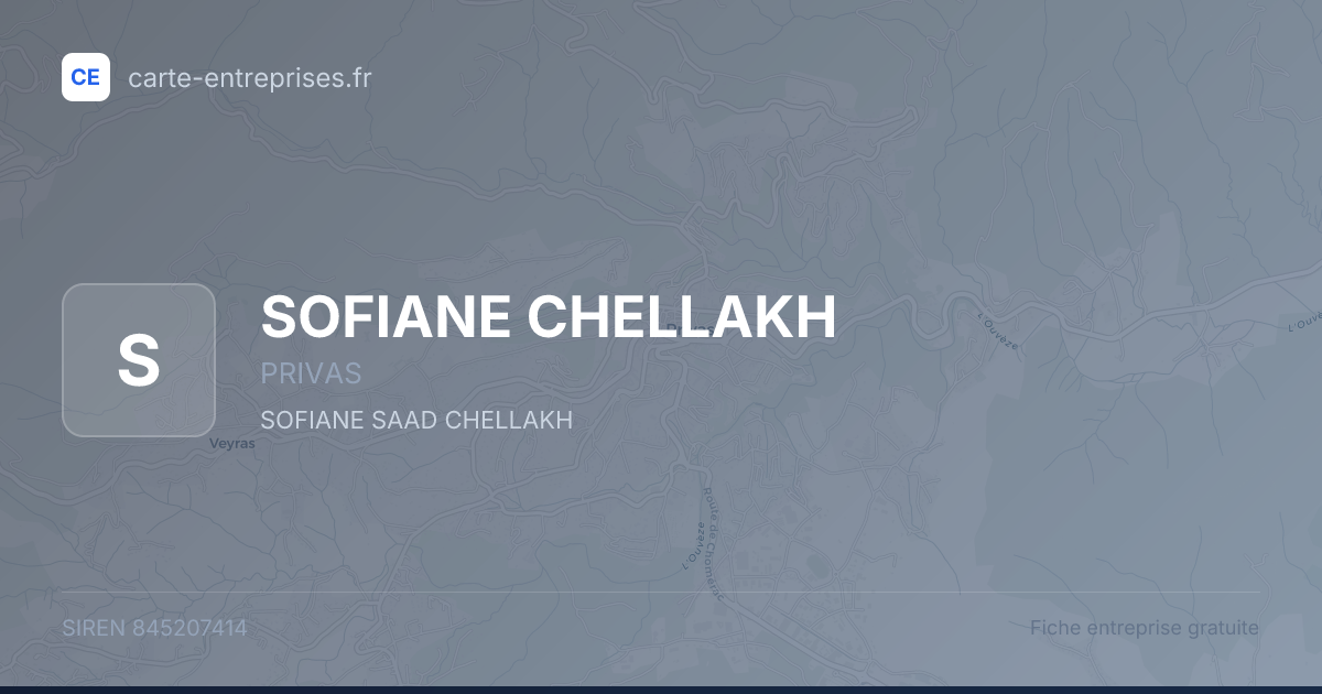 SOFIANE CHELLAKH — 845207414 — fiche entreprise