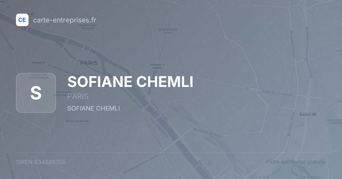 SOFIANE CHEMLI — 934888355 — fiche entreprise