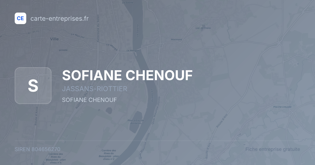 SOFIANE CHENOUF — 804656270 — fiche entreprise