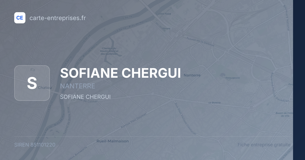 SOFIANE CHERGUI — 851101220 — fiche entreprise