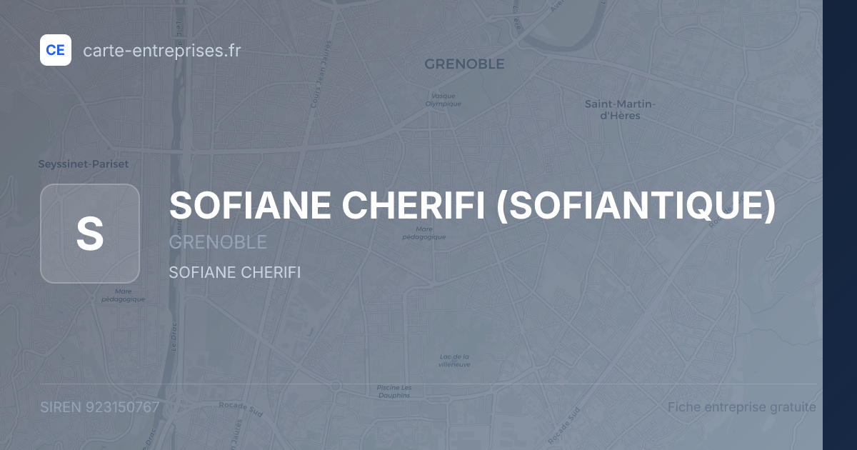 SOFIANE CHERIFI (SOFIANTIQUE) — 923150767 — fiche entreprise