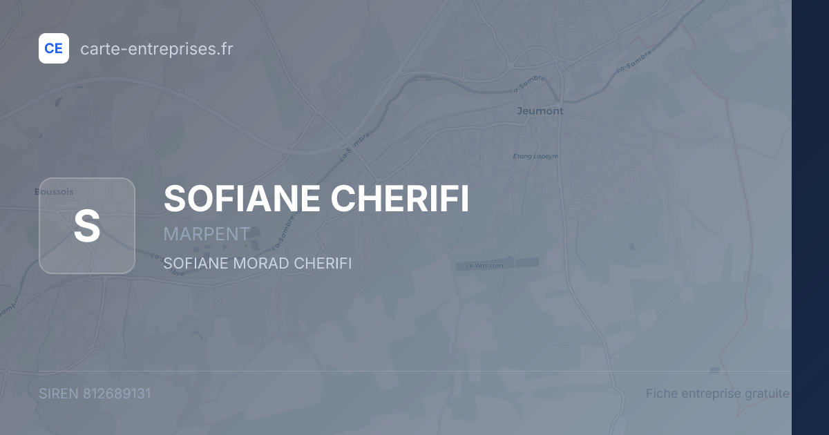 SOFIANE CHERIFI — 812689131 — fiche entreprise