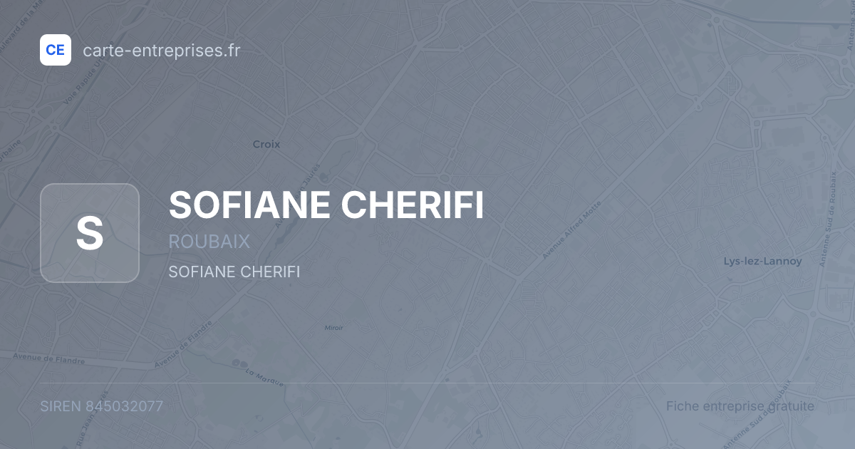 SOFIANE CHERIFI — 845032077 — fiche entreprise